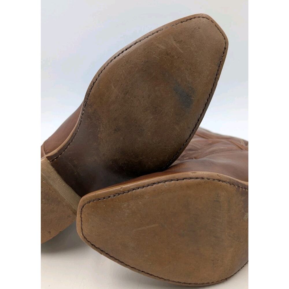 Durango Brown Leather Western Cowboy Boots Men’s 9M Square Toe Western Wear - Picture 13 of 16